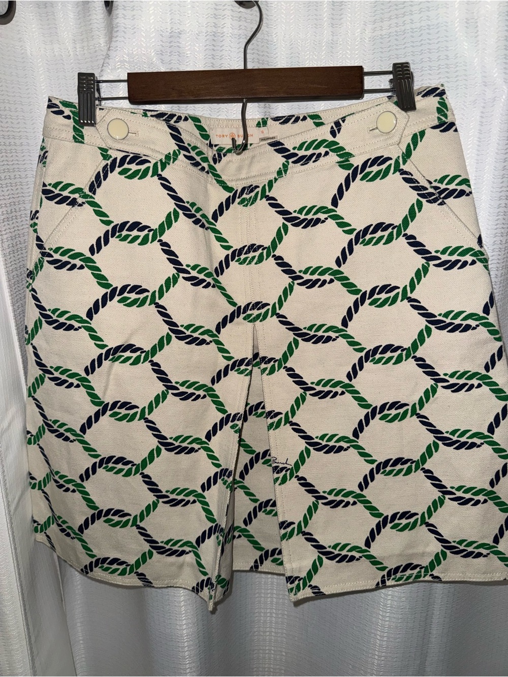 Tory Burch skirt women’s 10 linen cotton  blend